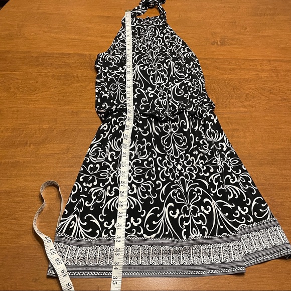SOLD WHBM Black White Geometric Print Halter Dress - Picture 11 of 11